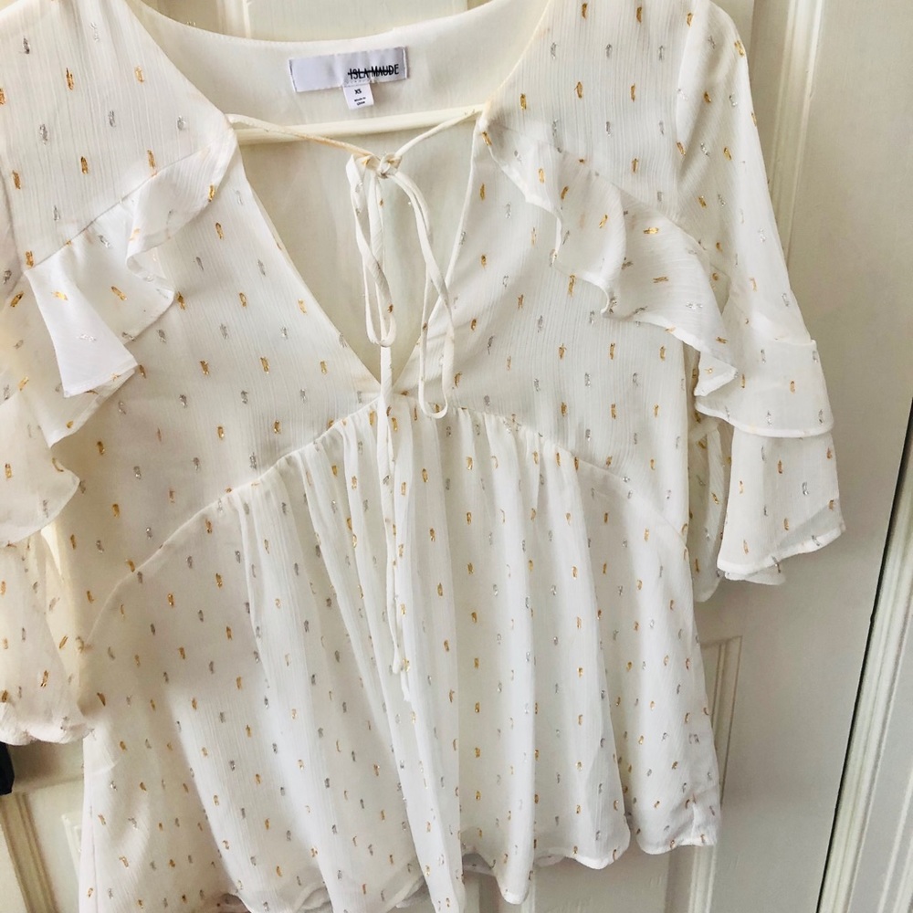 Isla Silver & Gold Detail Blouse